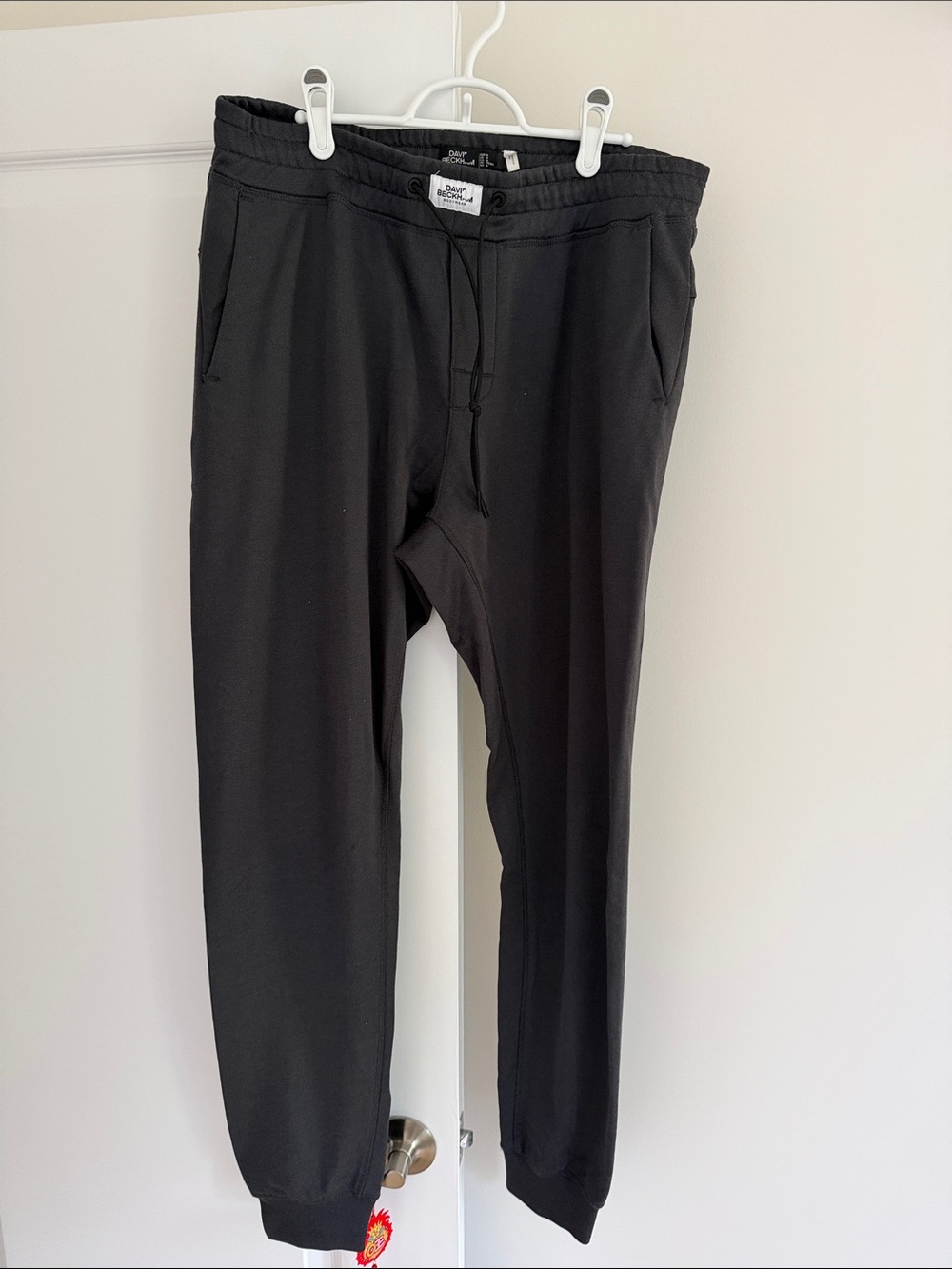 H&M Men's Black Joggers with Drawstring and Pockets